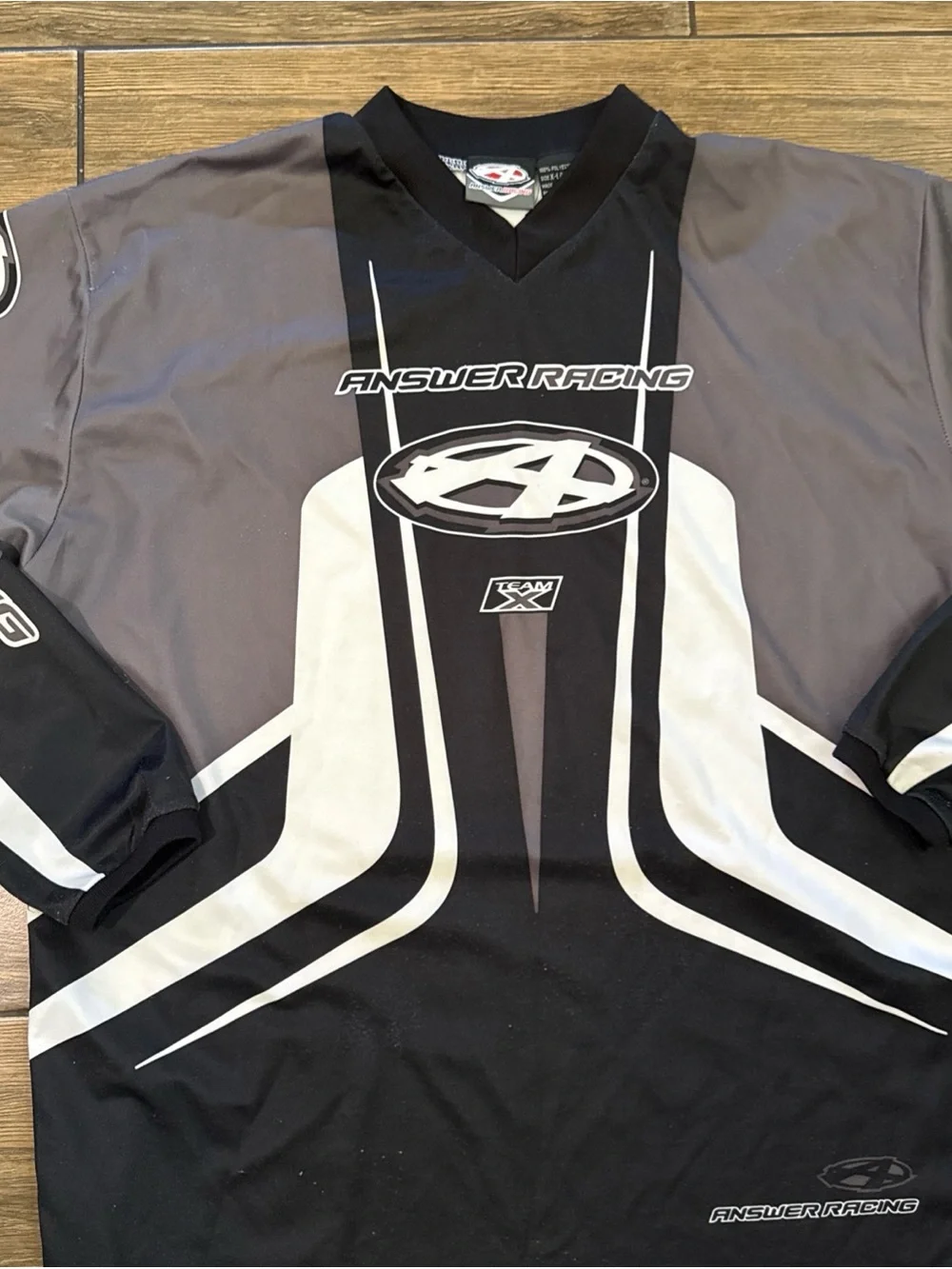 Answer Racing Shirt Mens Gray Black Jersey Moto Motocross Dirt Bike XL